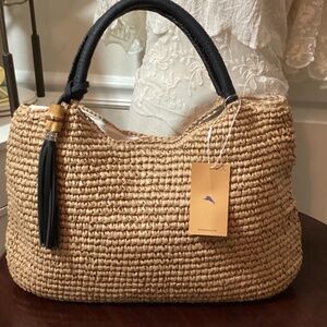 NEW Tommy Bahama Woven Straw Tote